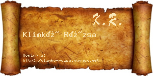 Klimkó Rózsa névjegykártya