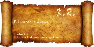 Klimkó Rózsa névjegykártya