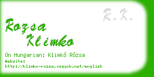 rozsa klimko business card
